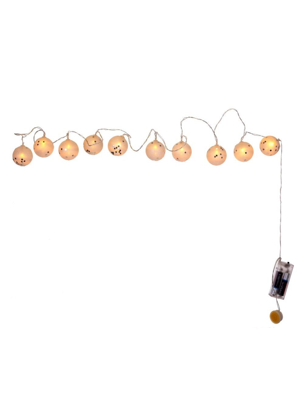 Гирлянда новогодняя с подсветкой Весёлые шары 220х5х5см, без батареек по цене 