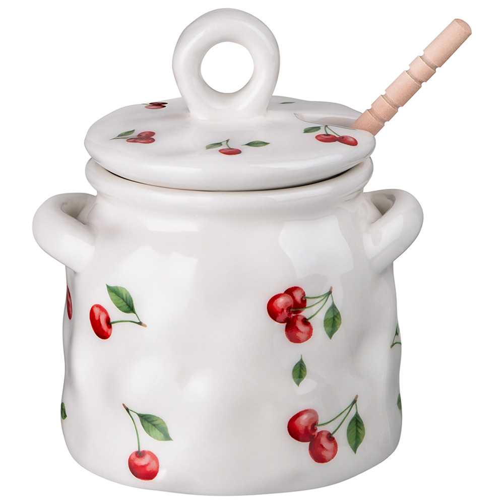 Банка для меда Лефард Вишня 450мл, керамика арт.358-2353 по цене 