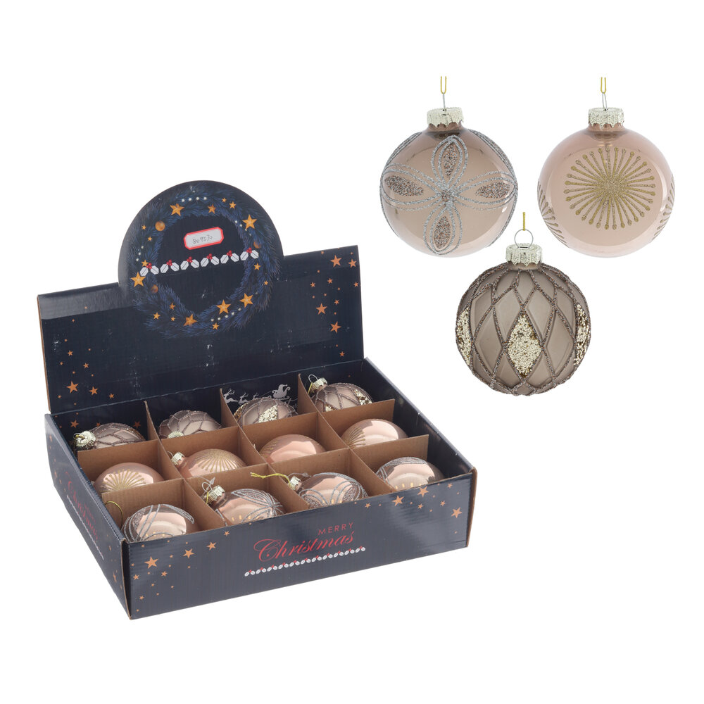 Украшение новогоднее Шар 1шт 8см, стекло арт.809570-1 по цене 