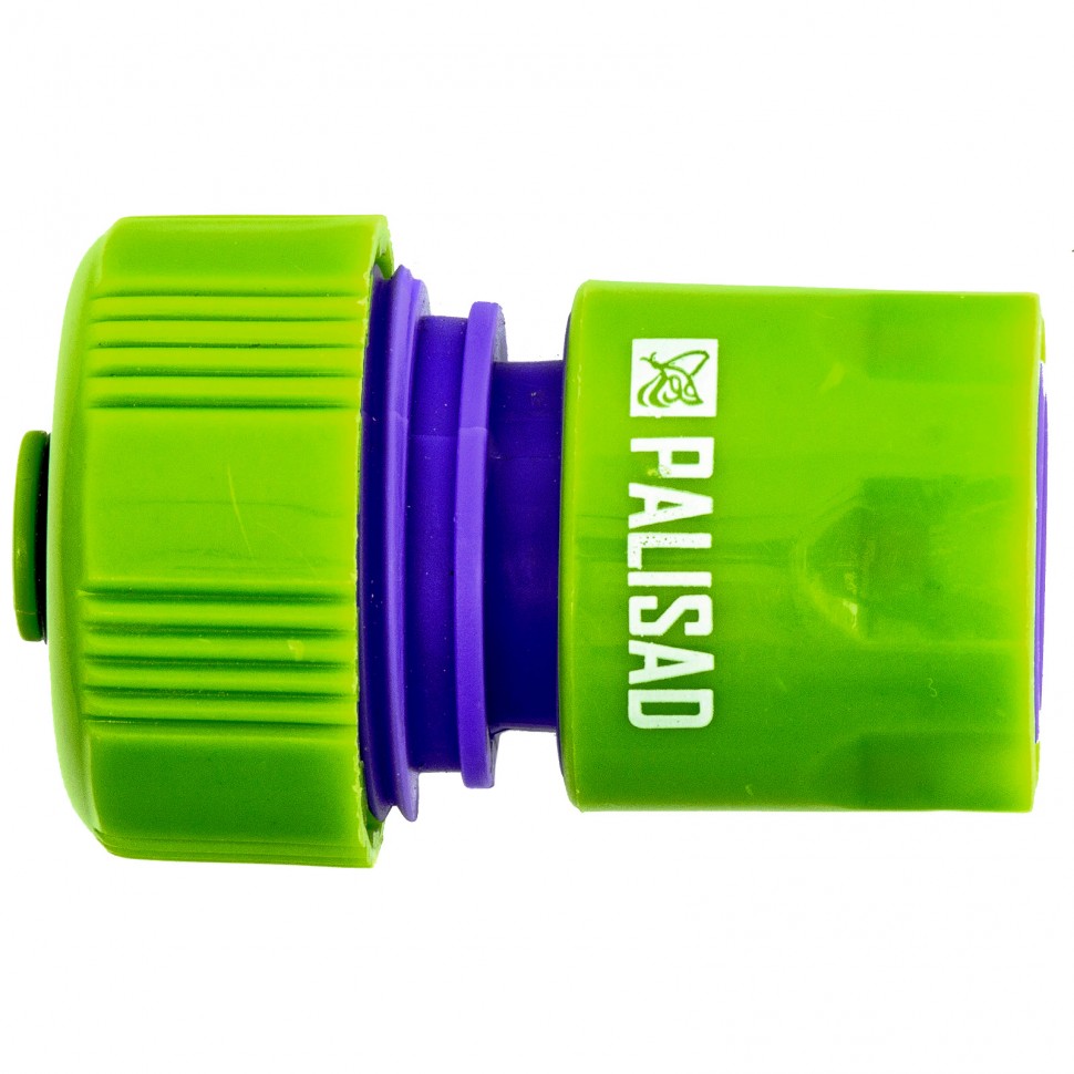 Соединитель Палисад пластмассовый быстросъемный для шланга 3/4", аквастоп по цене 