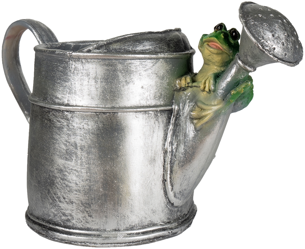 Фигура декоративная садовая Лейка с лягушкой полистоун 23х25х17см по цене 