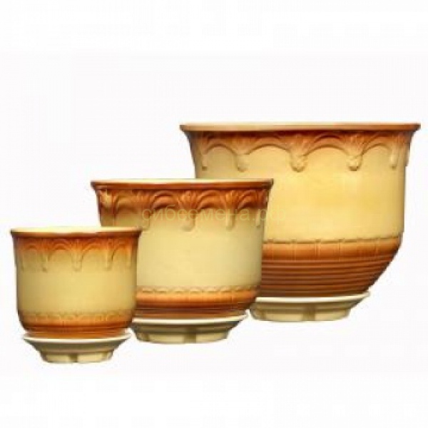 Горшок для цветов Лилия № 1, бежевый В21,5см по цене 