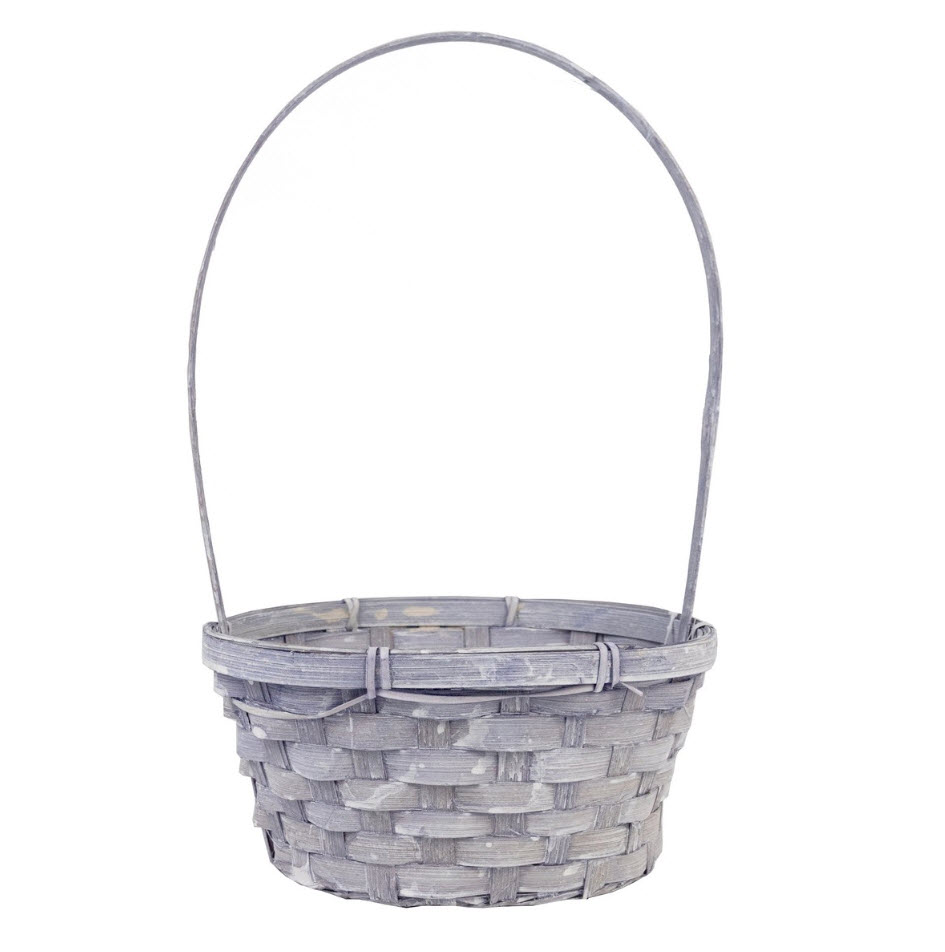 Корзина плетеная бамбук 21x16х10х34см, сиреневый по цене 