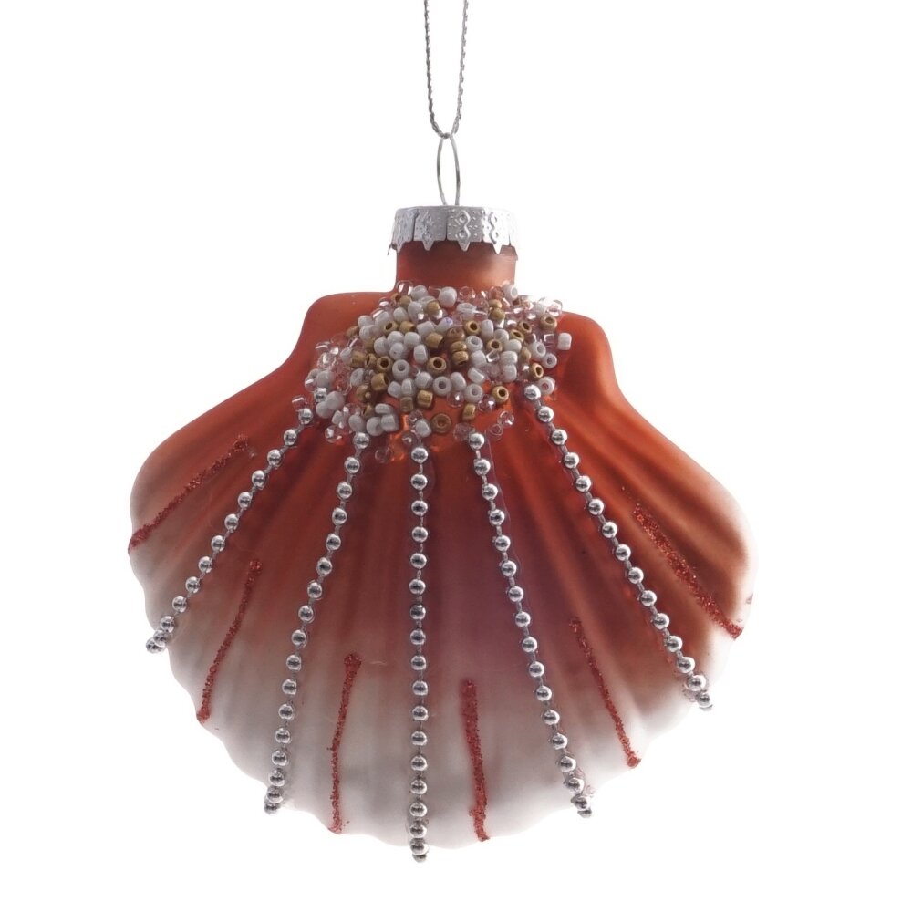 Украшение новогоднее Ракушка 8,5х4х9,5см, стекло арт.805767 по цене 