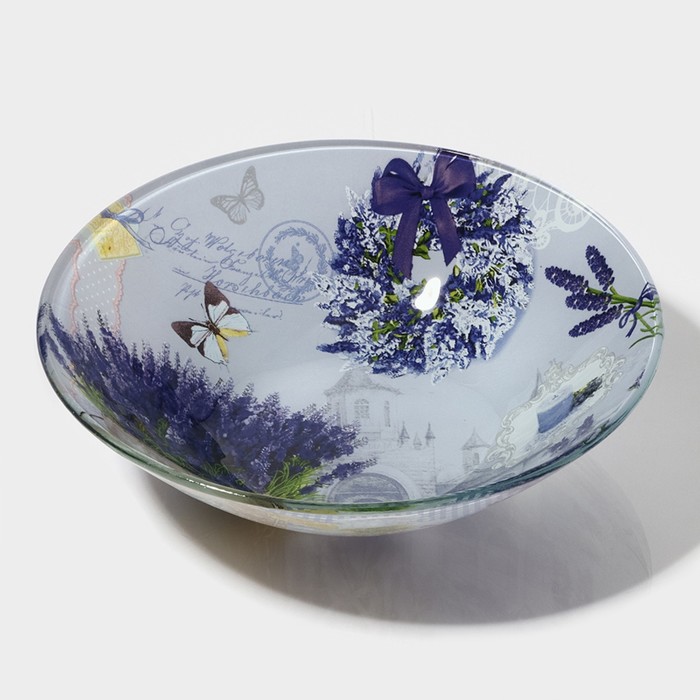 Салатник Доляна Лаванда 600мл 18×5см, стекло арт.4540980 по цене 