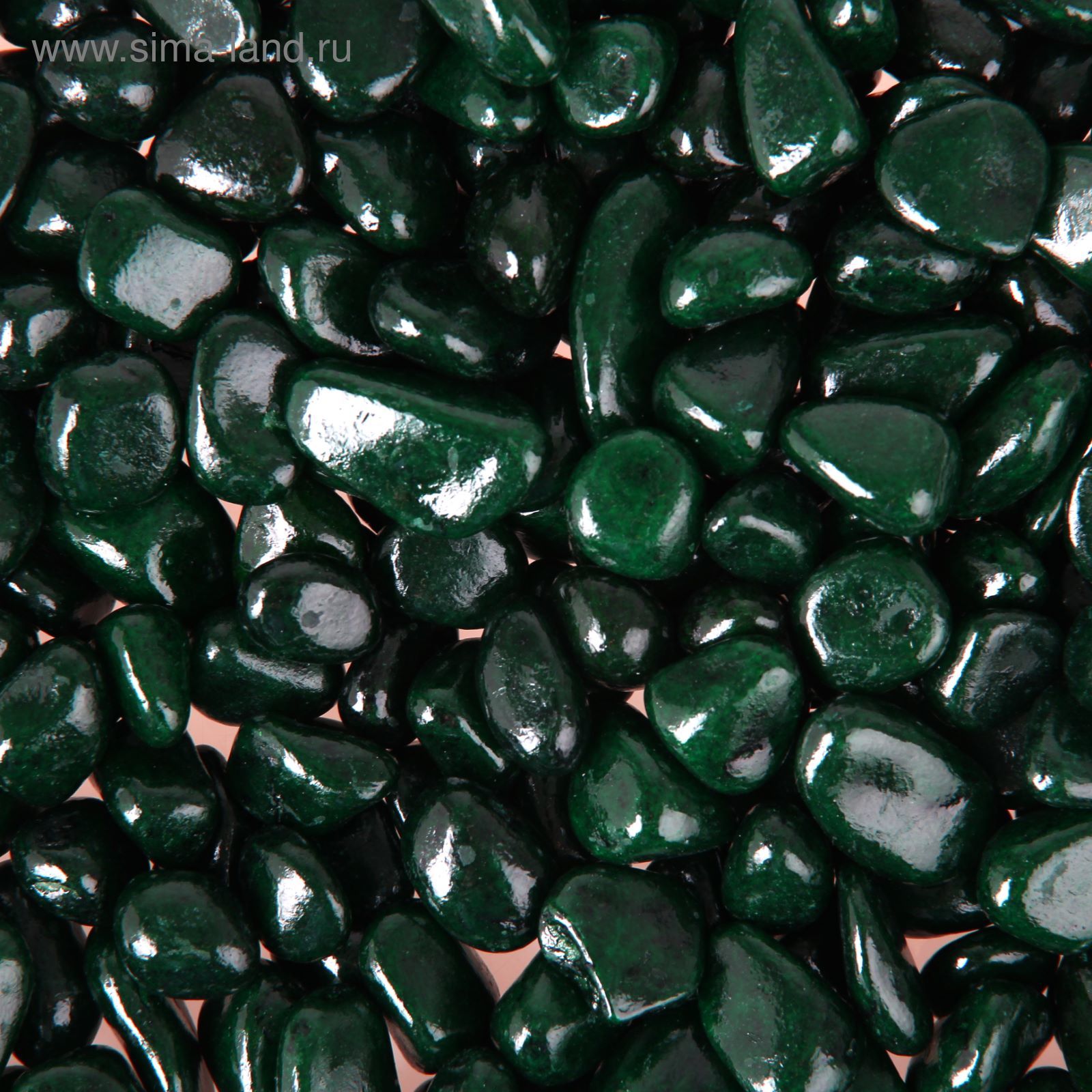 Грунт декоративный Галька цветная, темно-зеленая 800г фр 8-12мм арт.1198694 по цене 