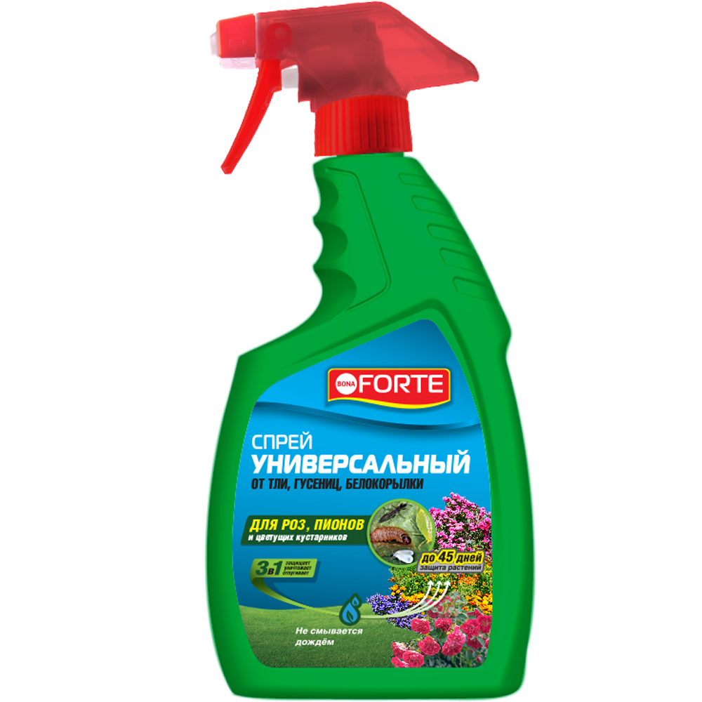 Инсектицид БОНА ФОРТЕ для цветущих кустарников от насекомых спрей 750мл по цене 