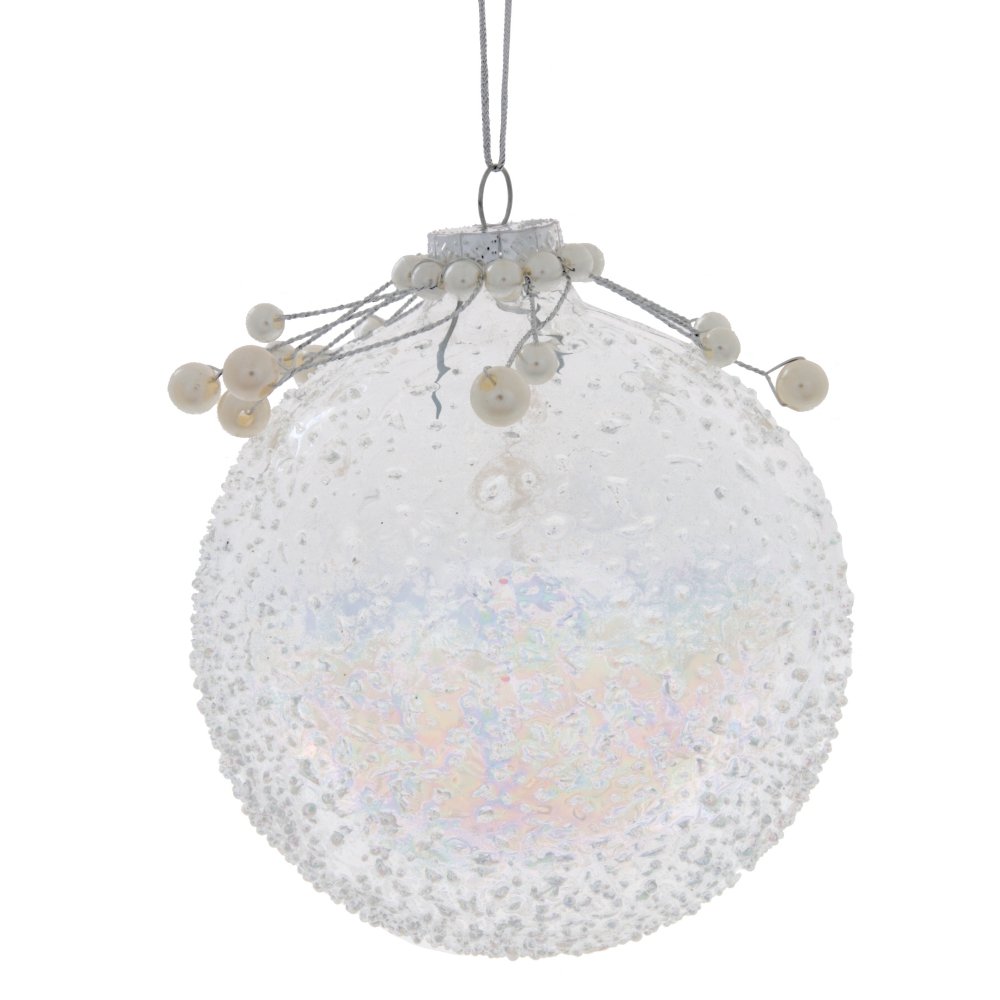 Украшение новогоднее Шар Снег, белый 10х10х12см по цене 