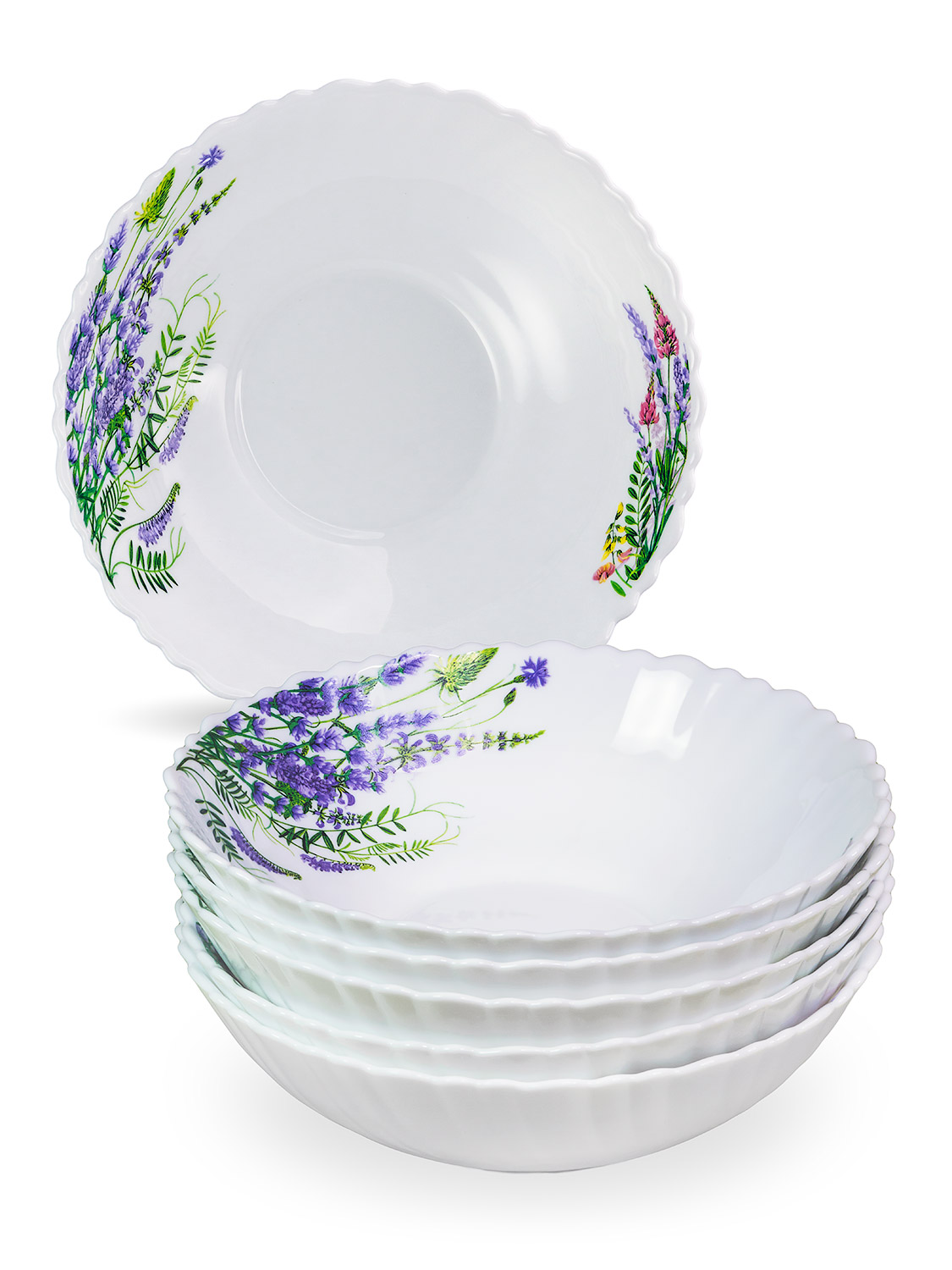 Миска суповая Лаванда 18см, стекло арт.MFK21044 по цене 