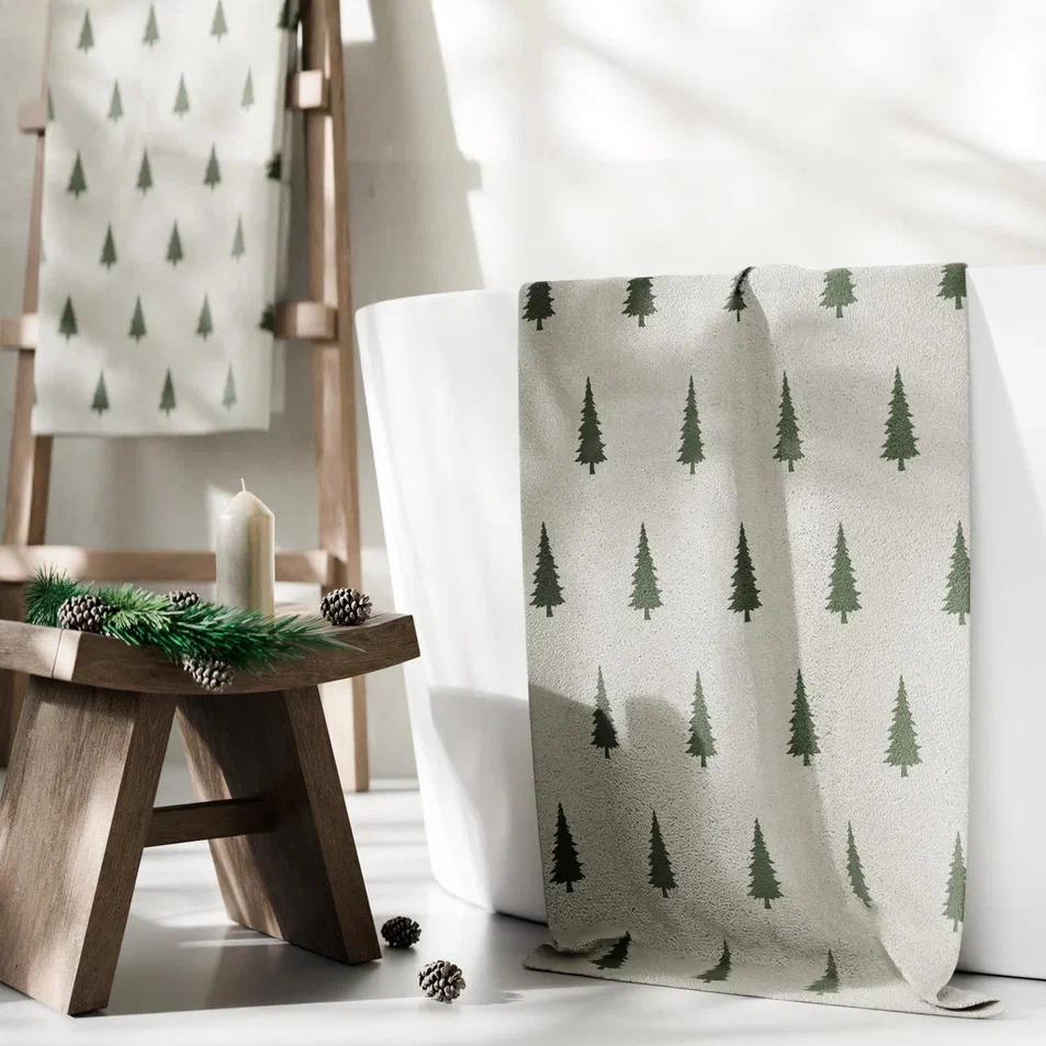 Полотенце махровое Этель Елки 70х130см, хлопок арт.10571862 по цене 