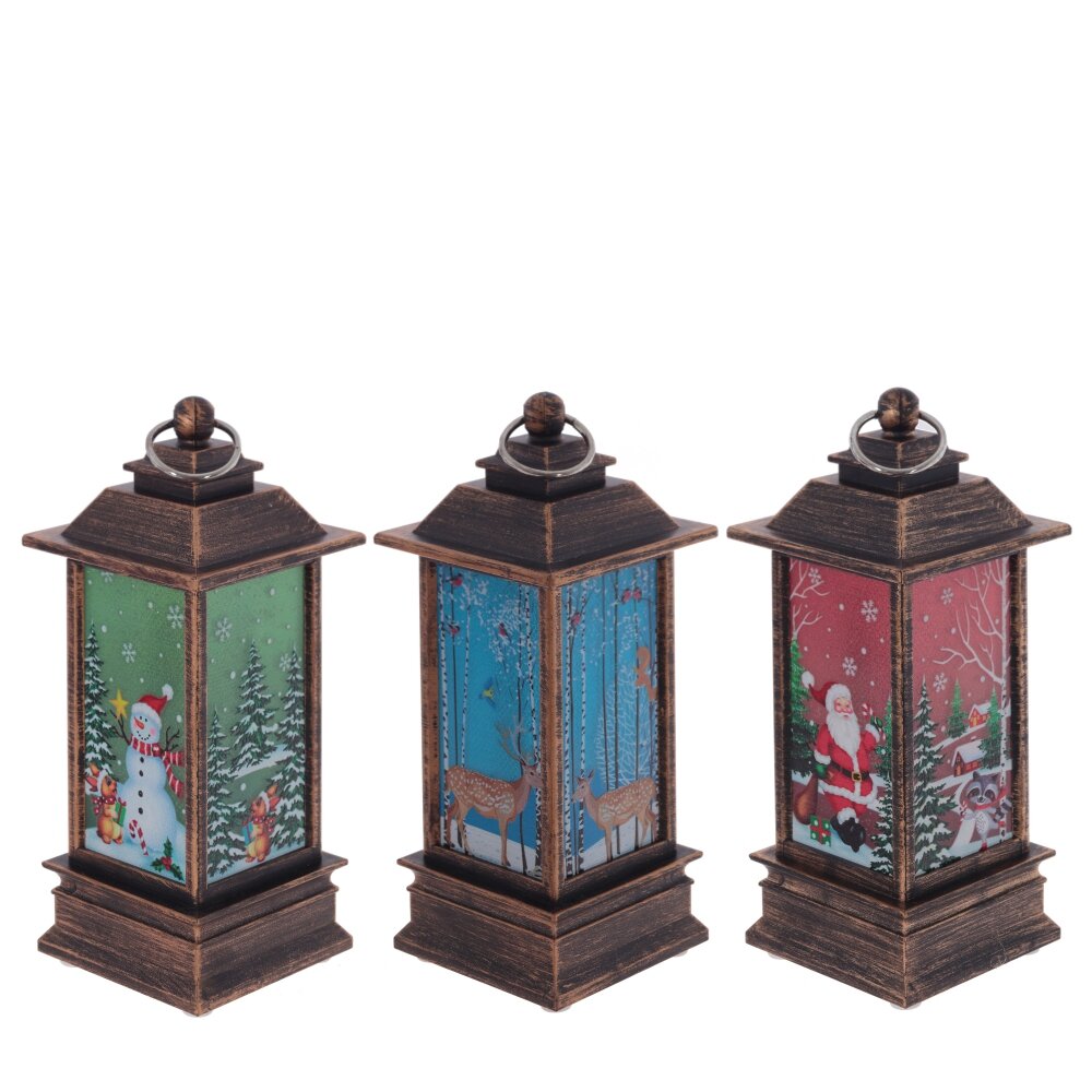 Изделие декор Фонарь с подсвет 5х5х12,5см 3в. арт.812893 по цене 