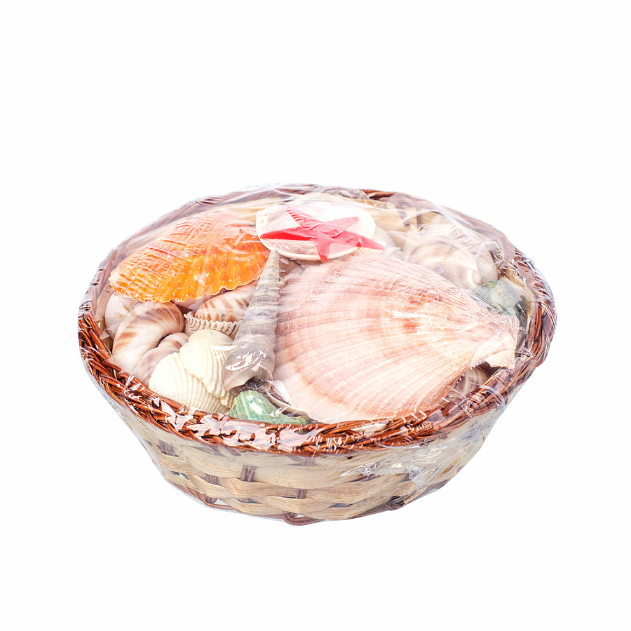 Набор ракушек в корзинке 15см цв, в ассортименте по цене 