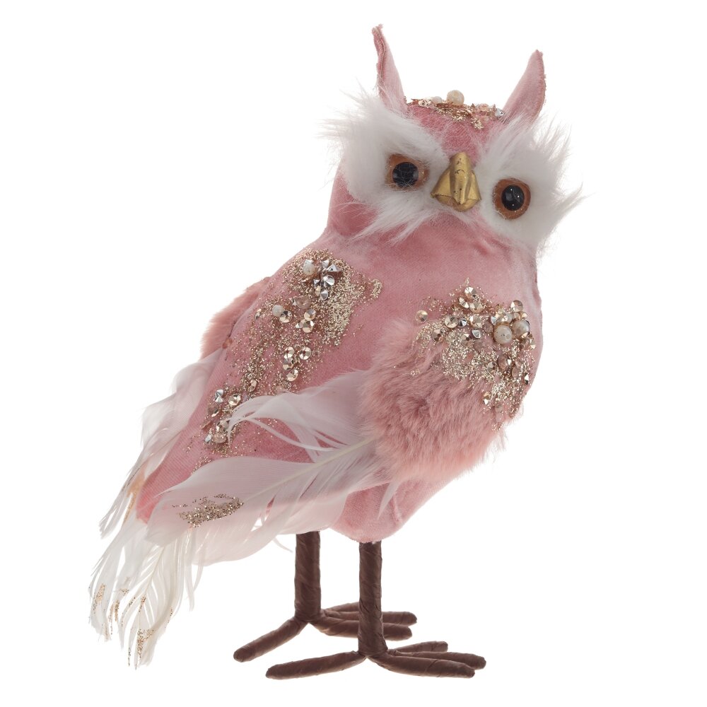 Фигурка декоративная Сова розовая 16х12х21см арт.791041 по цене 