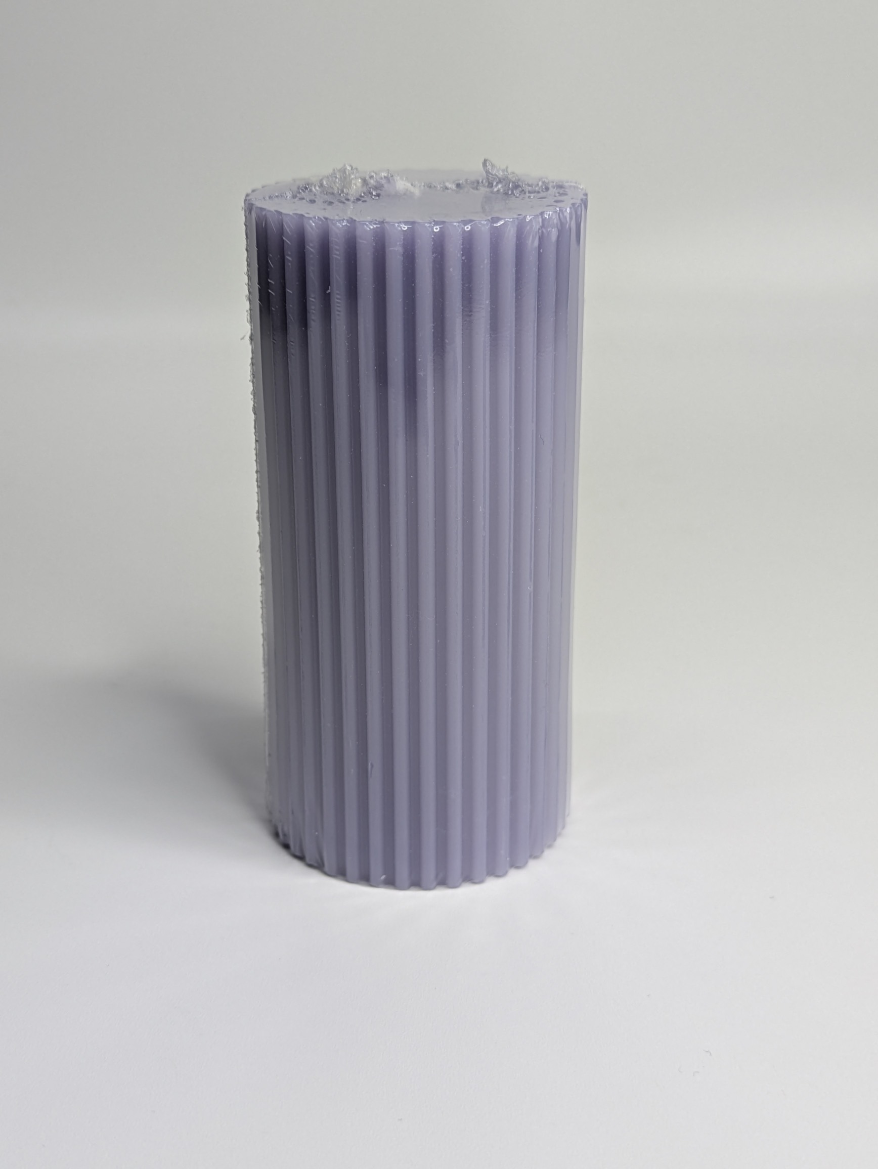 Свеча рифленая колонна 5х15см, лавандовый по цене 