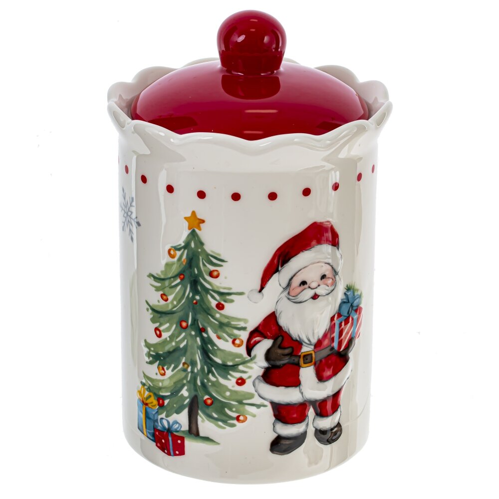 Емкость для сыпучих продуктов Новогодний подарок 1450мл, керамика арт.805107 по цене 