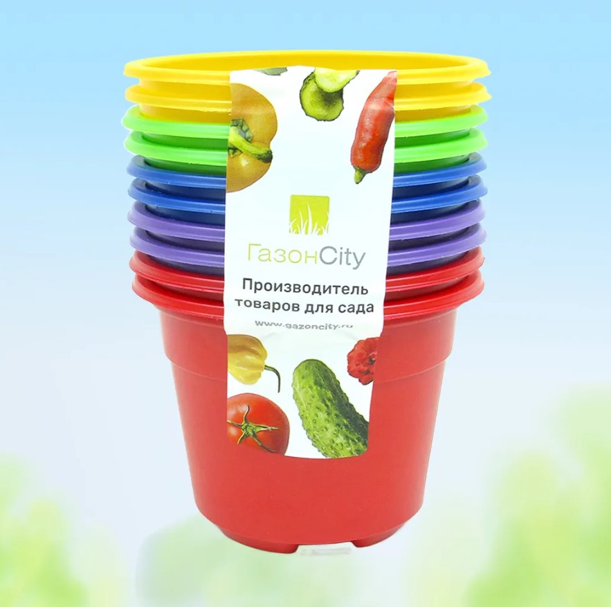 Набор горшков Колор разноцвет 10шт разм. 11*11*16 см. по цене 