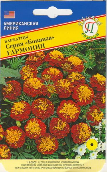 Семена Бархатцы (Тагетес) отклоненные Бонанза Гармония 10шт Престиж 