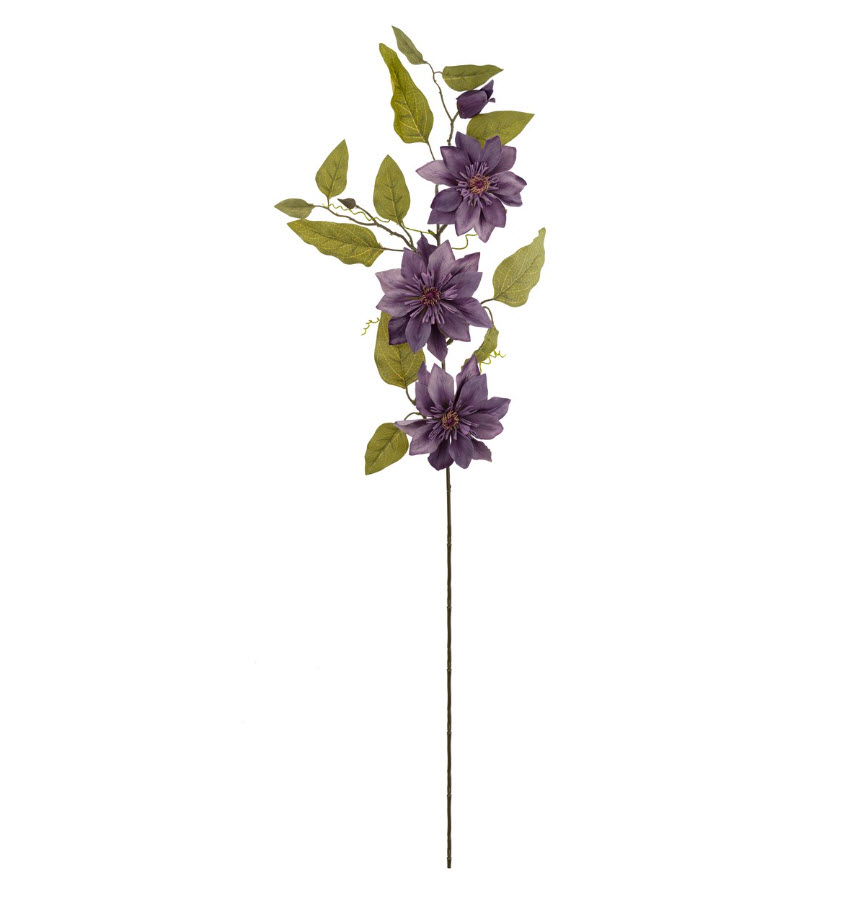 Цветок искусственный Клематис 81см, сиреневый по цене 