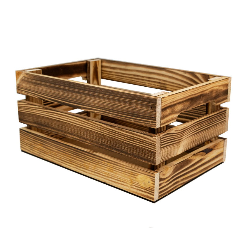 Ящик с врезной ручкой дерево 30х20х14см, натуральный по цене 