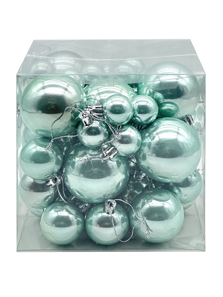 Украшение новогоднее подвесное Шары ассорти, набор из 59шт, зеленый арт.91412 по цене 