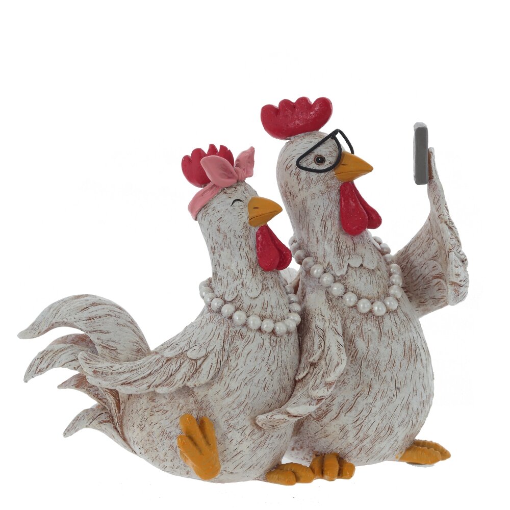 Фигурка декоративная Курочка с петушком 16,5х13,5х15см арт.816060 по цене 