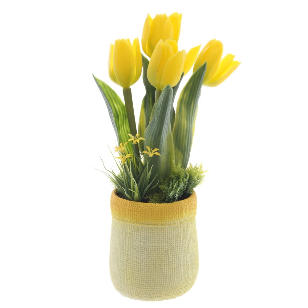 Композиция цветочная Тюльпаны 10х13х28см арт.815058 по цене 