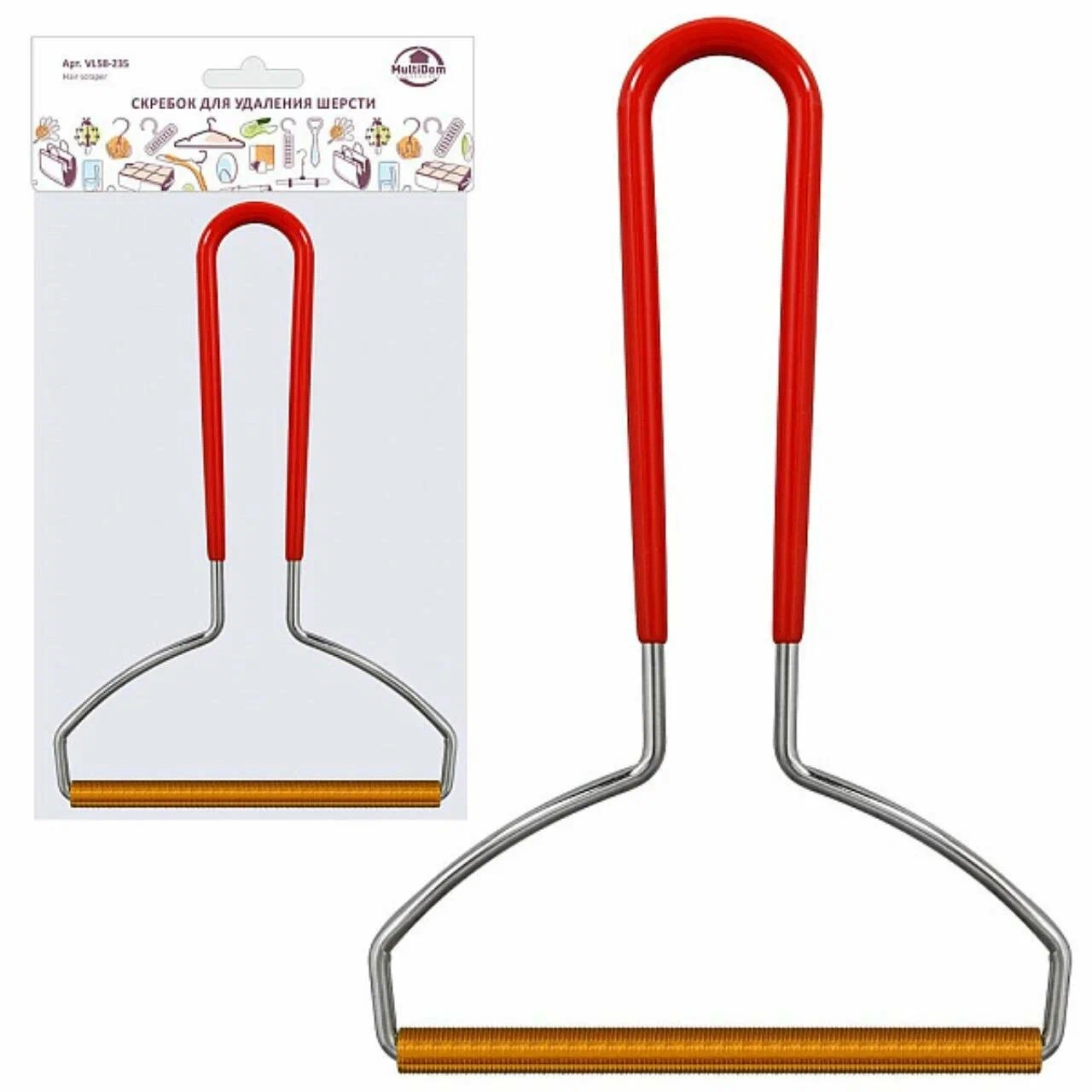 Скребок для удаления шерсти 12х18х0,7 см по цене 