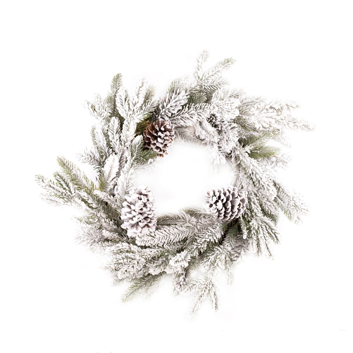 Венок еловый с шишками заснеженный  D56см арт.к000023229 по цене 