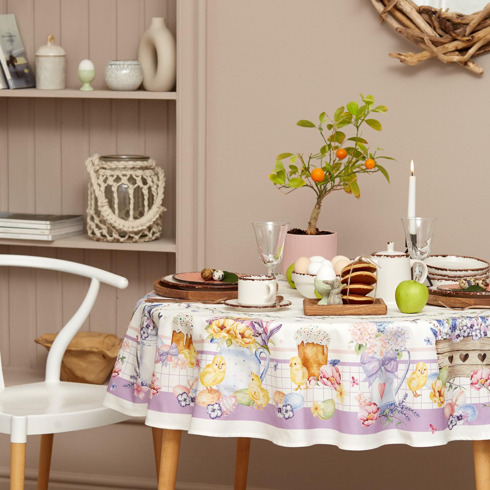 Скатерть Этель Весенняя Пасха, круглая 214см арт.6254815 по цене 
