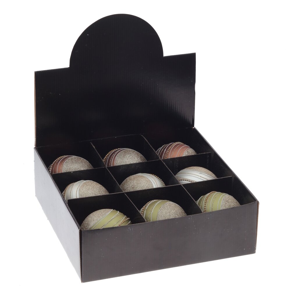 Украшение новогоднее Шар набор из 9-ти шт 10см, стекло арт.811859 по цене 