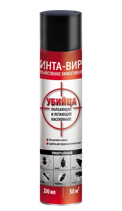 Аэрозоль от всех бытовых насекомых Инта Вир 200мл по цене 