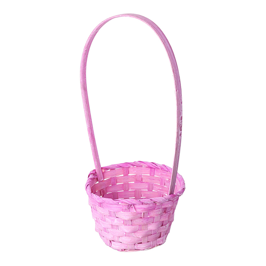 Корзина плетеная 15х9х31см розовый, бамбук по цене 