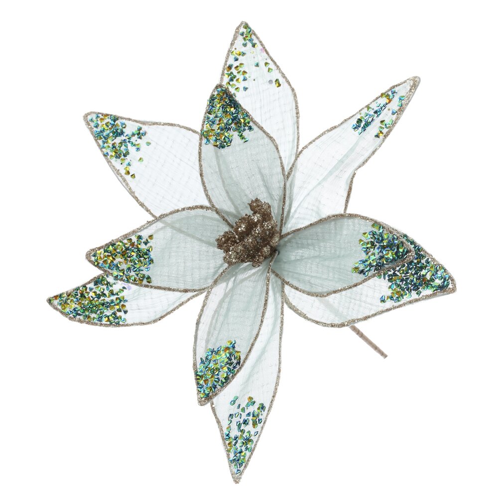 Цветок искусственный Пуансеттия 25х25х37см арт.824303 по цене 