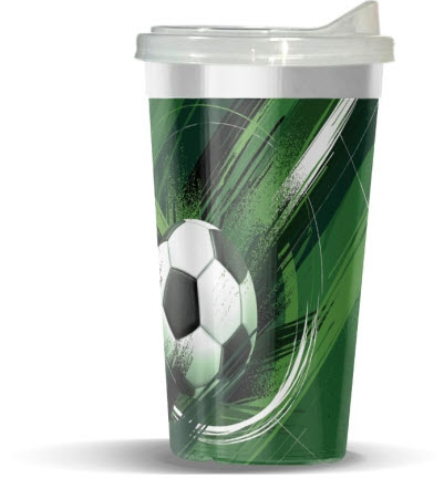 Стакан с крышкой 0,5л Футбол, пластик арт.СТК-2391 по цене 