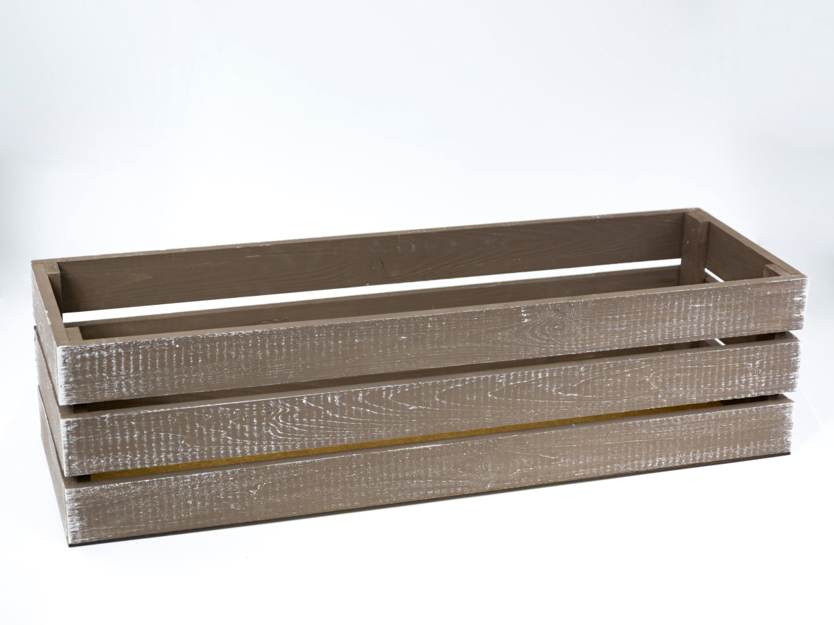 Ящик Прованс дерево 60х20х14см, коричневый арт.к000015087 по цене 