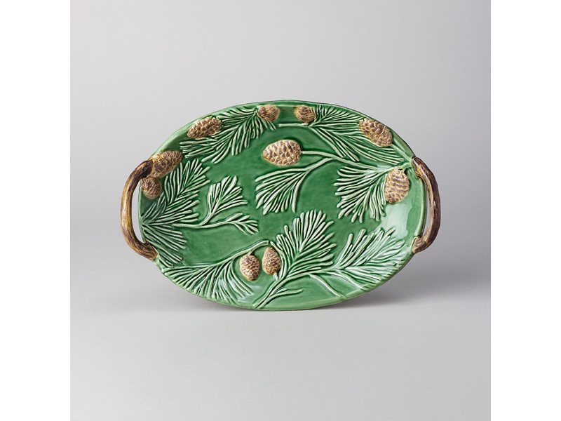 Блюдо Зеленая сосна 28,2х19х5см, керамика арт.145-200 по цене 