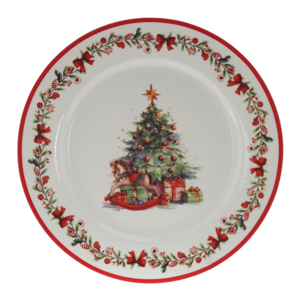 Тарелка Елочка с лошадкой-качалкой 19см, фарфор арт.826300 по цене 