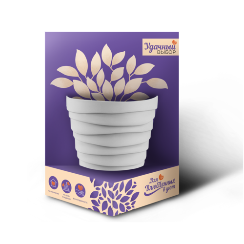 Кашпо Бархан 0,9л Белый пластик арт.КШ-4485 по цене 