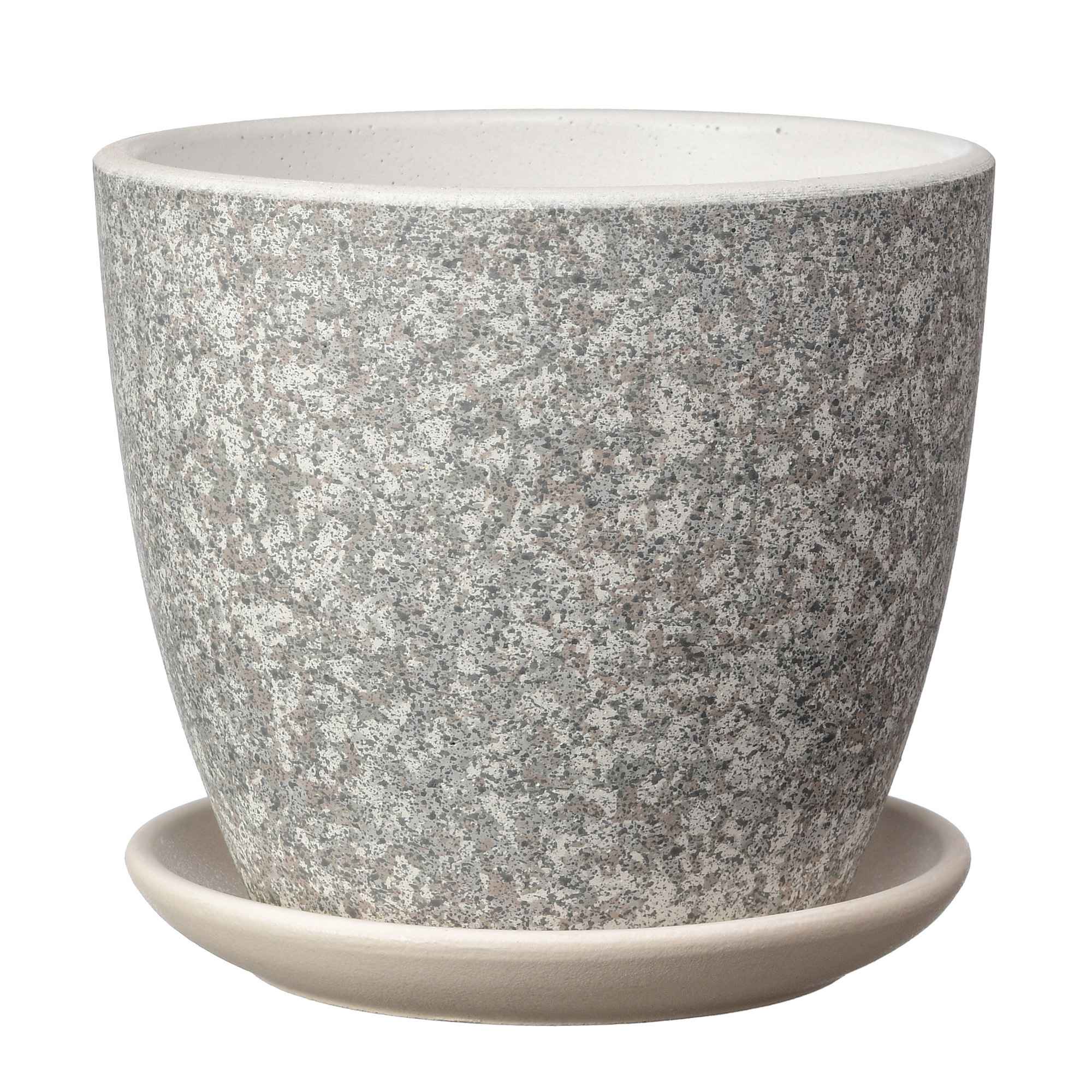 Горшок Гризайль светло-серый бутон 25см, бетон по цене 