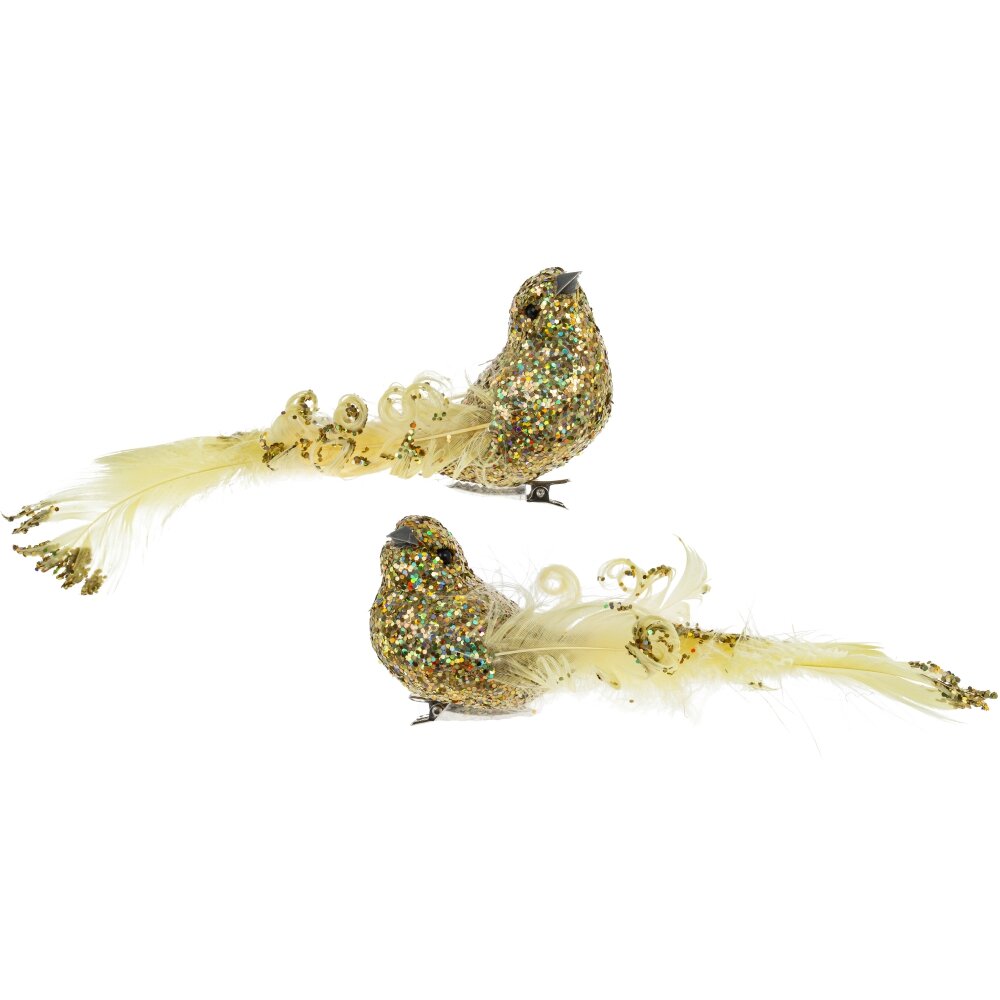 Изделие декоративное Птичка золотая 15х4х5см 2в по цене 