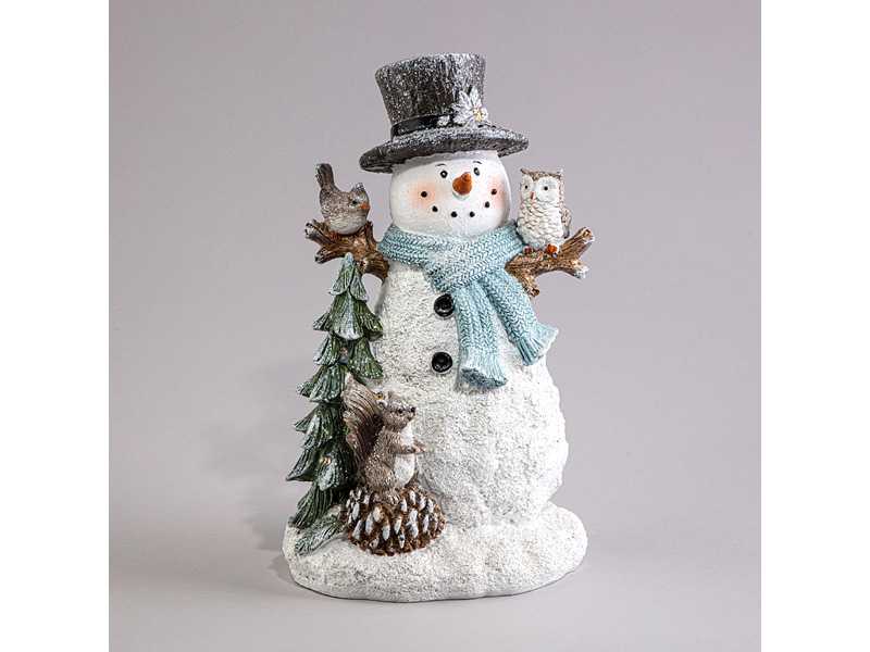 Статуэтка Лефард Снеговик c LED-подсветкой 14х12х23см, полистоун арт.121-113 по цене 