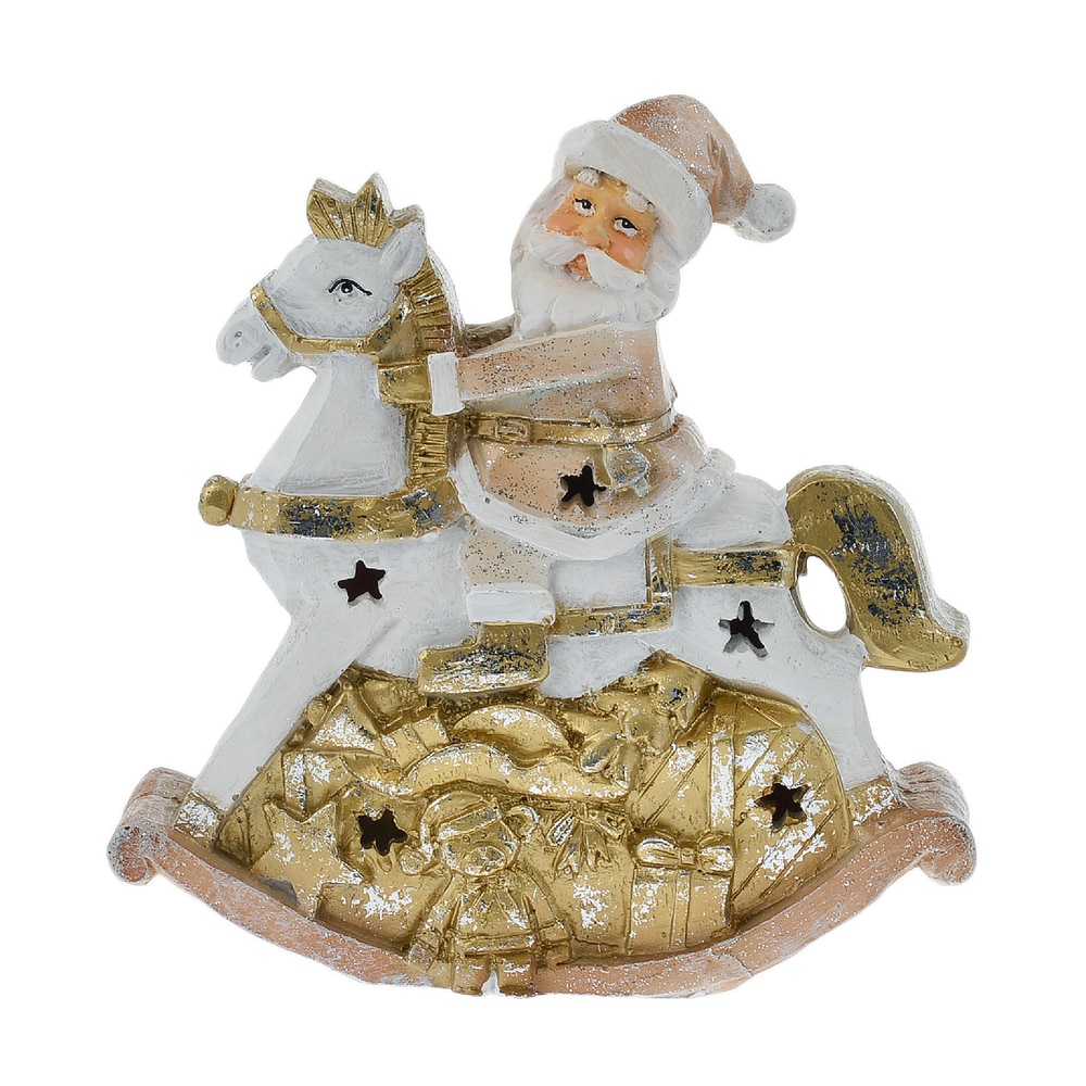 Фигура декоративная Дед Мороз на лошади Н-25см полистоун арт.НФ133 по цене 