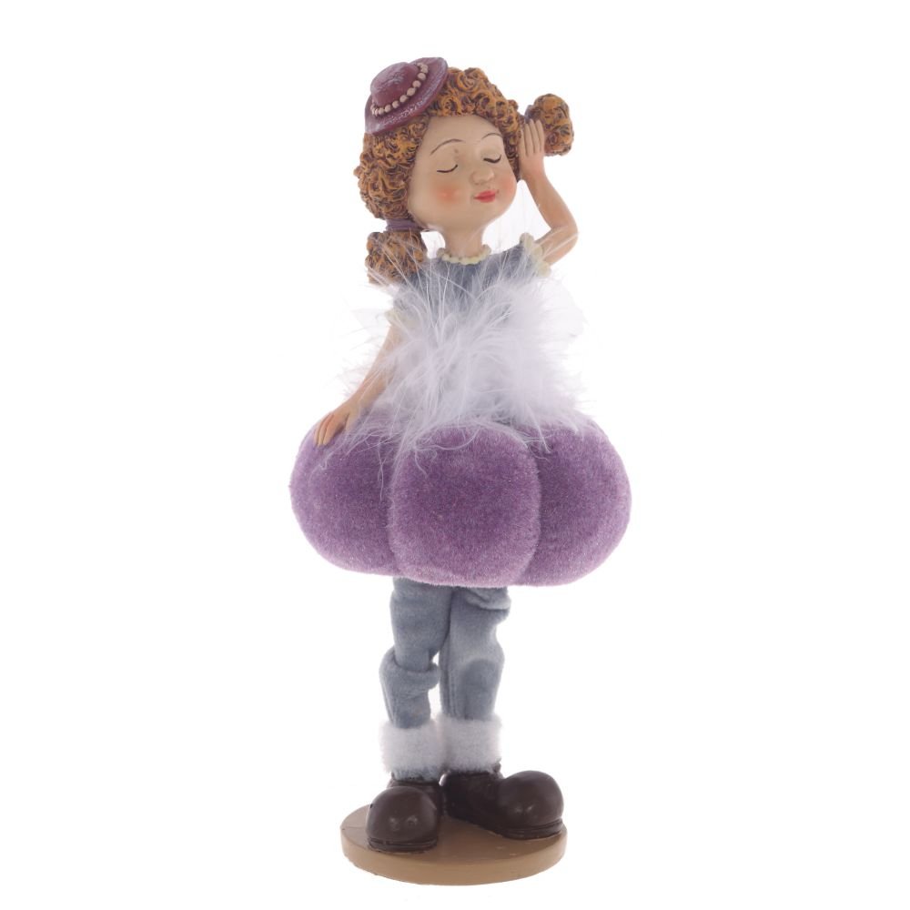 Изделие декоративное Девочка в сиреневом платье 8х8х18см по цене 