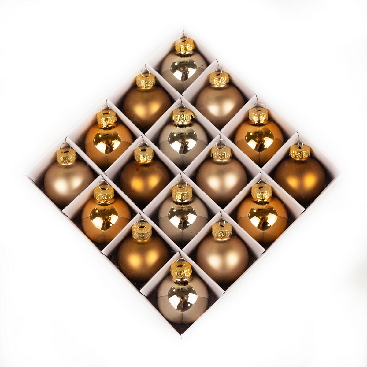 Набор шаров 16шт стекло бронза 4см по цене 