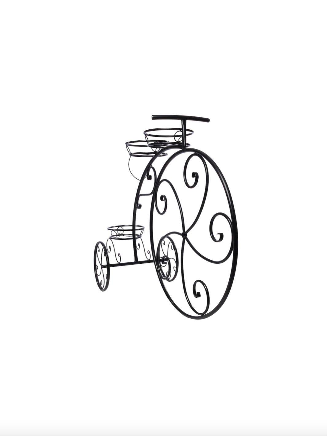 Подставка Велосипед большой на 3 цветка черный, металл арт.16040203 по цене 