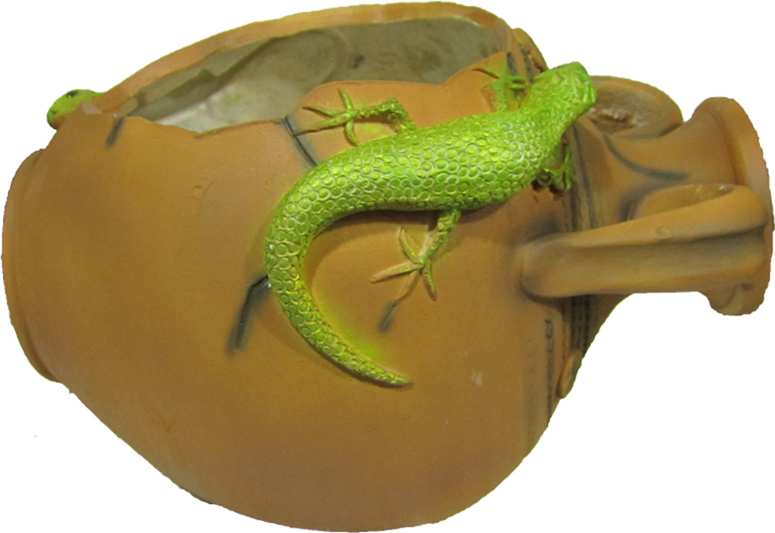 Фигура декоративная садовая Амфора с ящерицами полистоун 22х20х10см по цене 