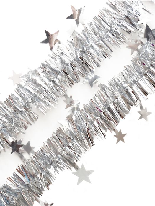 Мишура новогодняя Серебряные звезды 5х200см арт.86104 по цене 
