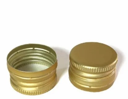 Алюминиевый колпачок (28x18 мм) золотистый с резьбой по цене 
