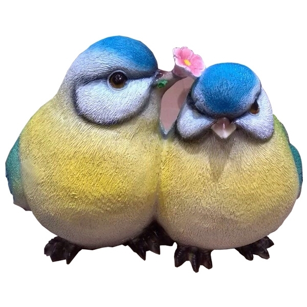 Фигура декоративная садовая Синицы полистоун 24х21х17см по цене 