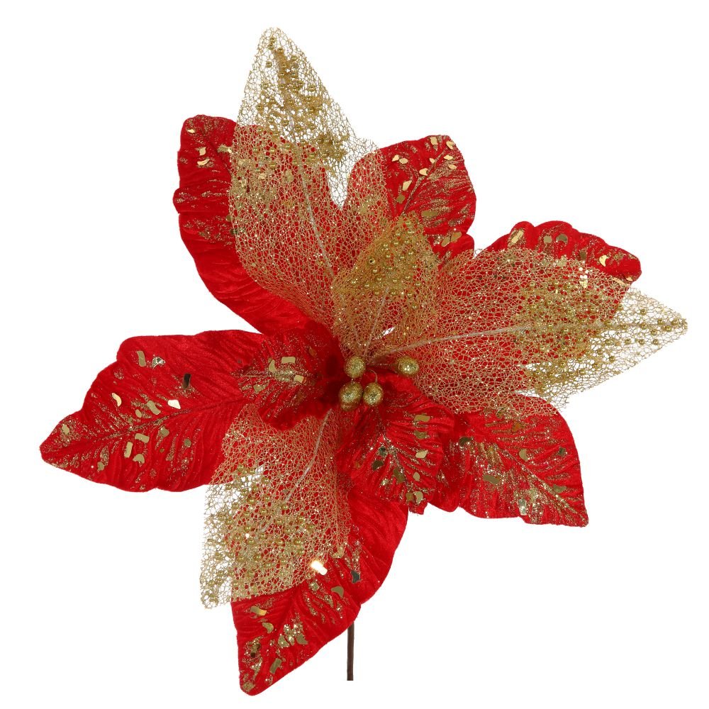 Цветок искусственный Пуансеттия 54х54х38см  арт.755409 по цене 